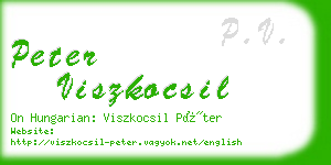 peter viszkocsil business card